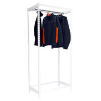 KLEIDERSTANGENREGAL Metal Einzel | HxBxT 150x120x50cm | Weiß | Kleiderständer Garderobe Klamottenregal Stangenregal Regal - Weiß, Metall (120/150/50cm) - PROREGAL