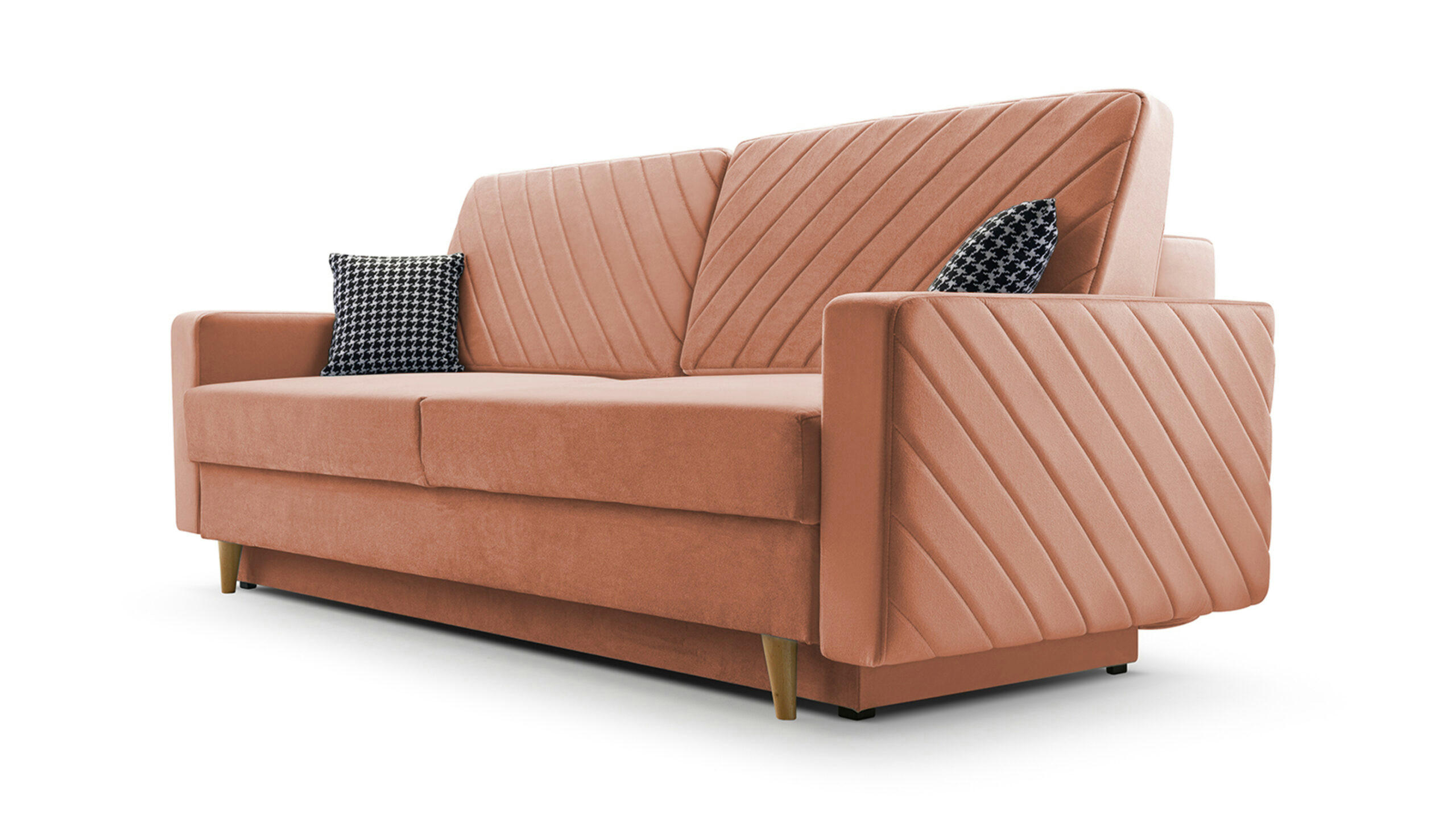 SCHLAFSOFA - California - Kronos 41 Pfirsich - Orange, Holz (230/96/97cm) - Möblo
