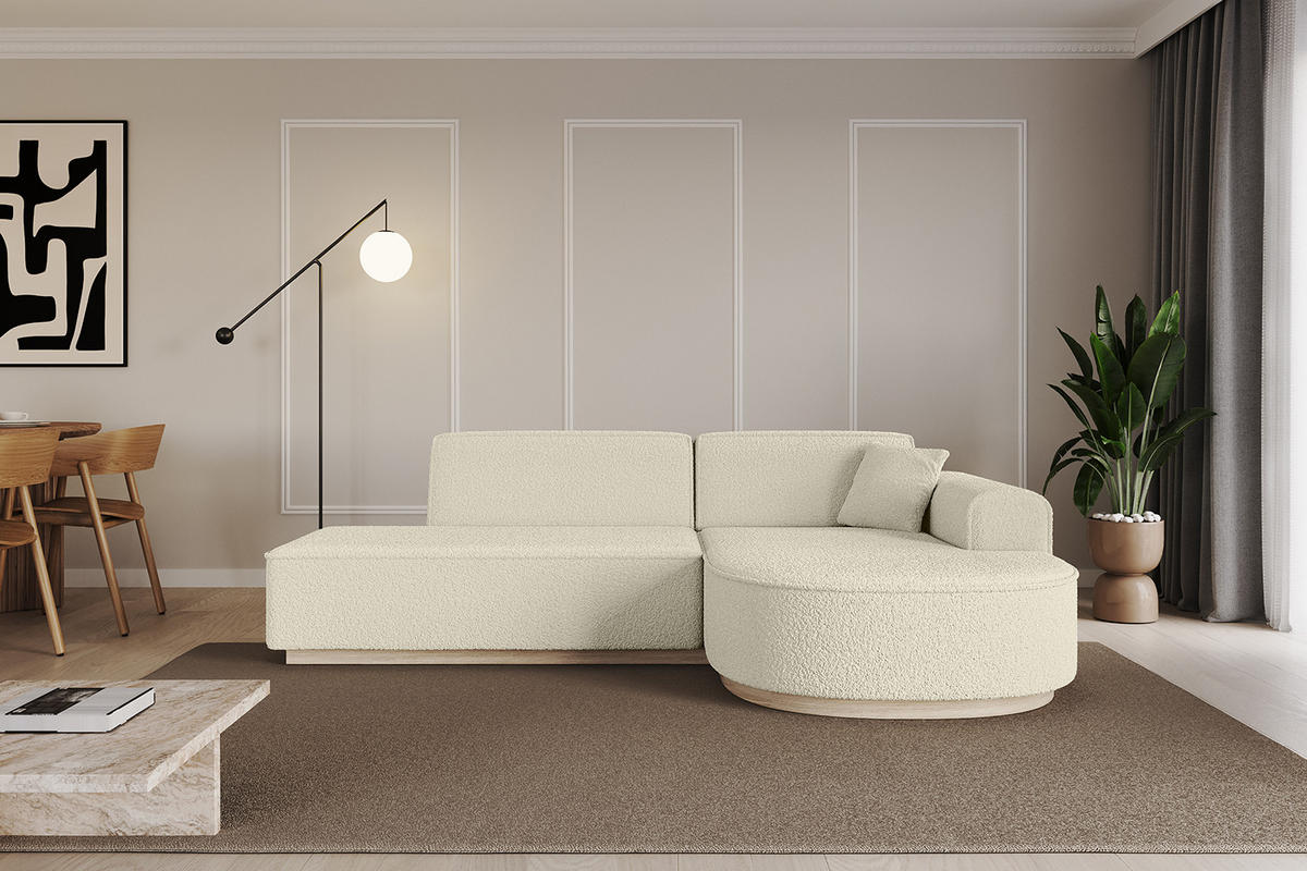 ECKSOFA Ottomane Rechts ARRIO-L1 - 243x171x83 cm Beige - Beige, Holzwerkstoff/Textil (243/171cm) - ALTDECOR