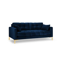 SOFA Mamaia aus Samt königsblau 2 Sitzplätze - Blau, Textil (92/75/152cm) - Micadoni