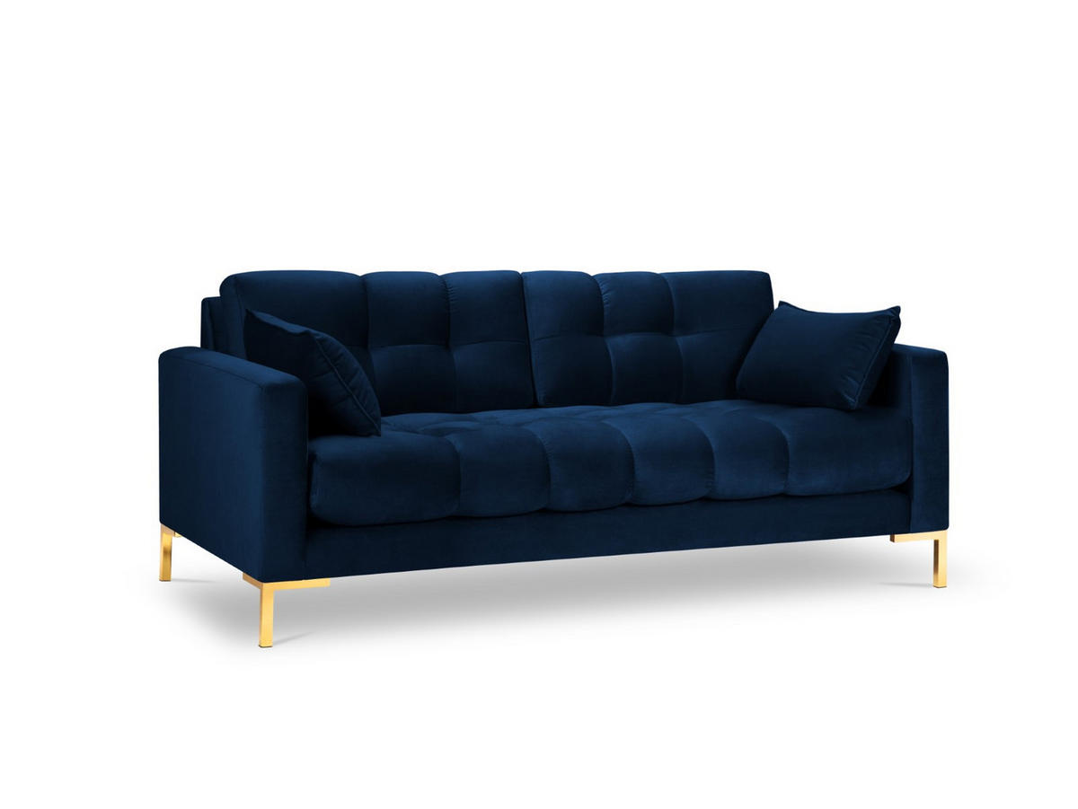 SOFA Mamaia aus Samt königsblau 2 Sitzplätze - Blau, Textil (92/75/152cm) - Micadoni