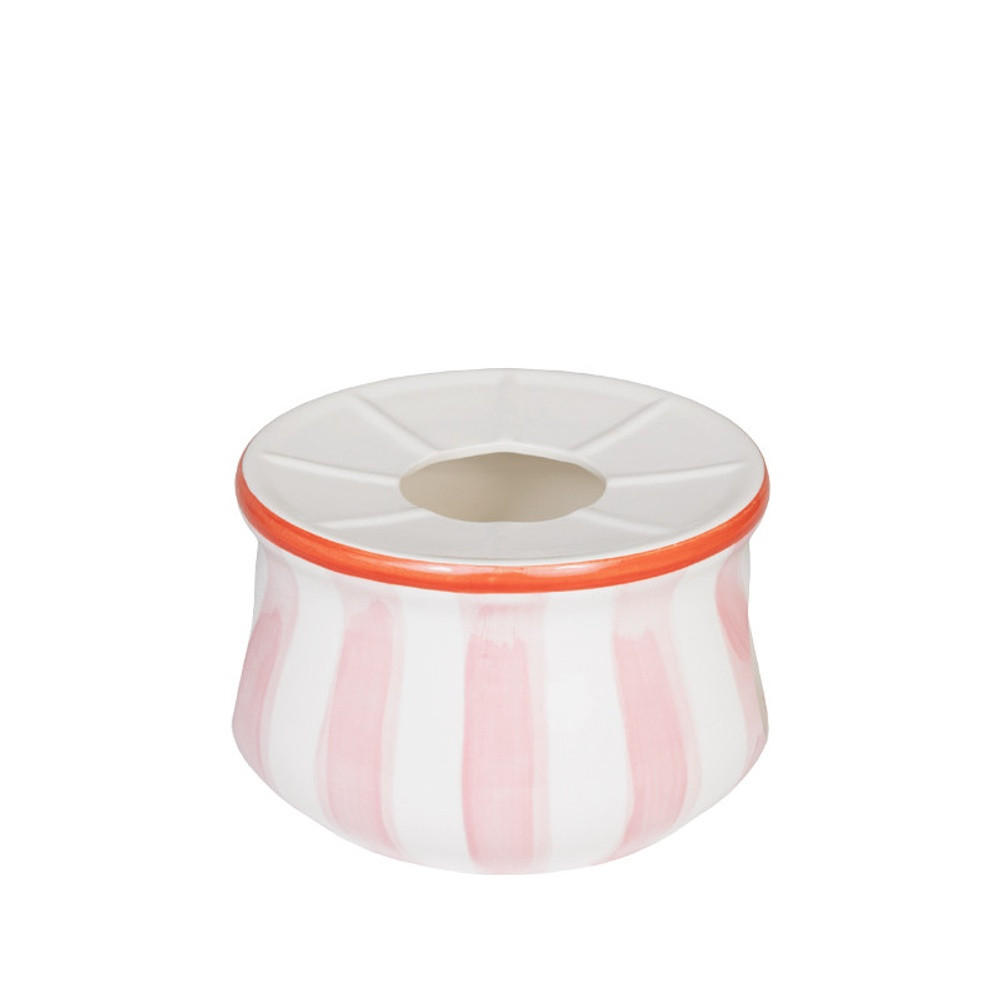 TEELICHTHALTER Streifen in Rosa - 10cm - Multicolor, Keramik (16/10/15cm) - Blond Amsterdam