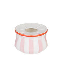 TEELICHTHALTER Streifen in Rosa - 10cm - Multicolor, Keramik (16/10/15cm) - Blond Amsterdam