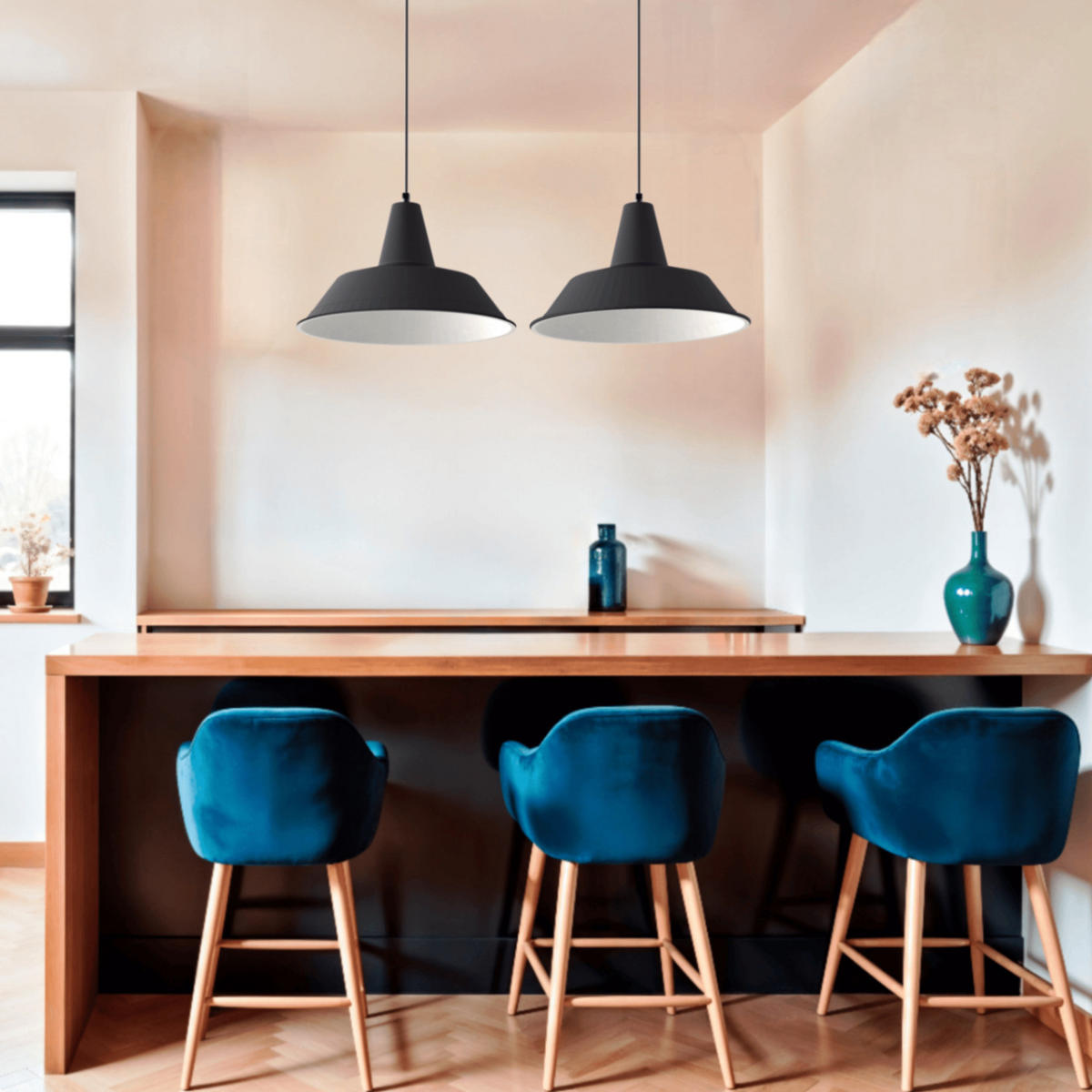 HÄNGELEUCHTE Duna Linear - Schwarz, Metall (35/70/120cm) - Lumicom