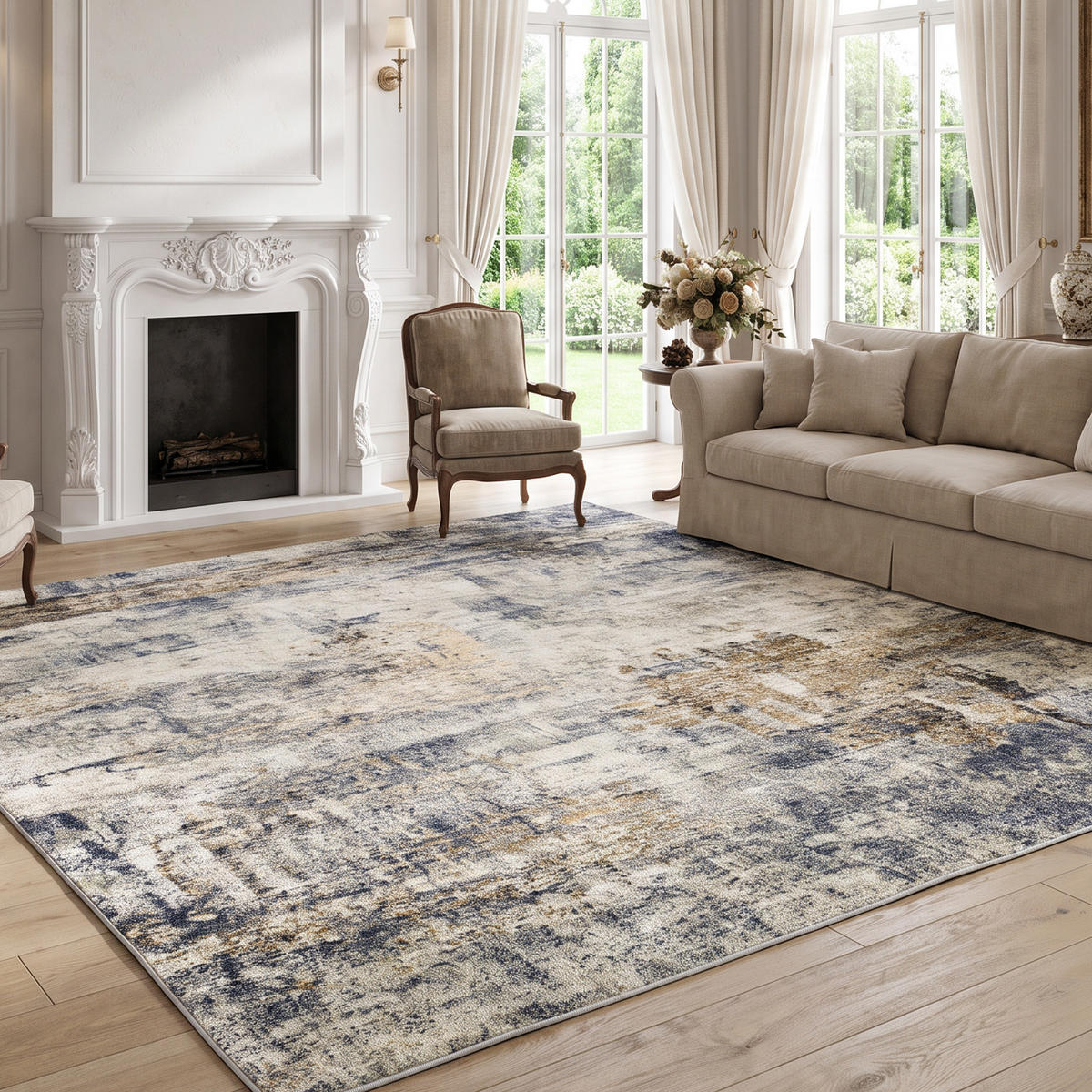 TEPPICH Polyester Grau - Grau, Textil (200/300cm) - HOMCOM