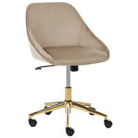 SCHREIBTISCHSTUHL Samtstoff Taupe Bardsdale - Taupe, Textil (54/77/54cm) - Beliani