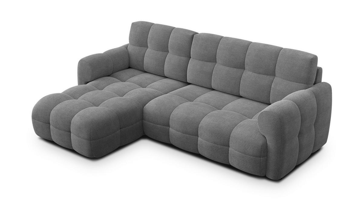 ECKSOFA MELLOW 3-Sitzer, grau - Schwarz/Grau, Holz/Textil (232/156cm) - Courtois Laville