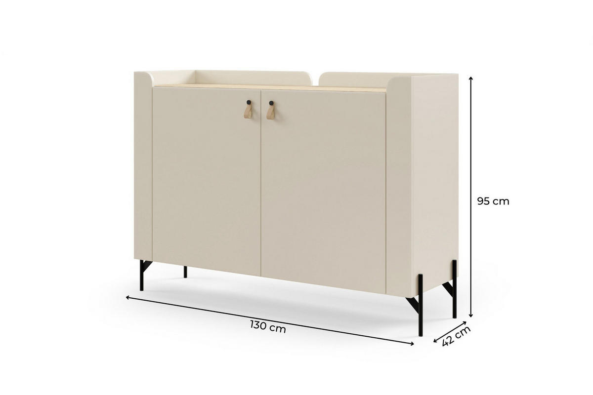 KOMMODE SOVI 06 130 / 95 / 42 cm in Macadamia / Eiche Mavelie - Eichefarben/Beige, Holzwerkstoff (130/95/42cm) - Deine Möbel 24