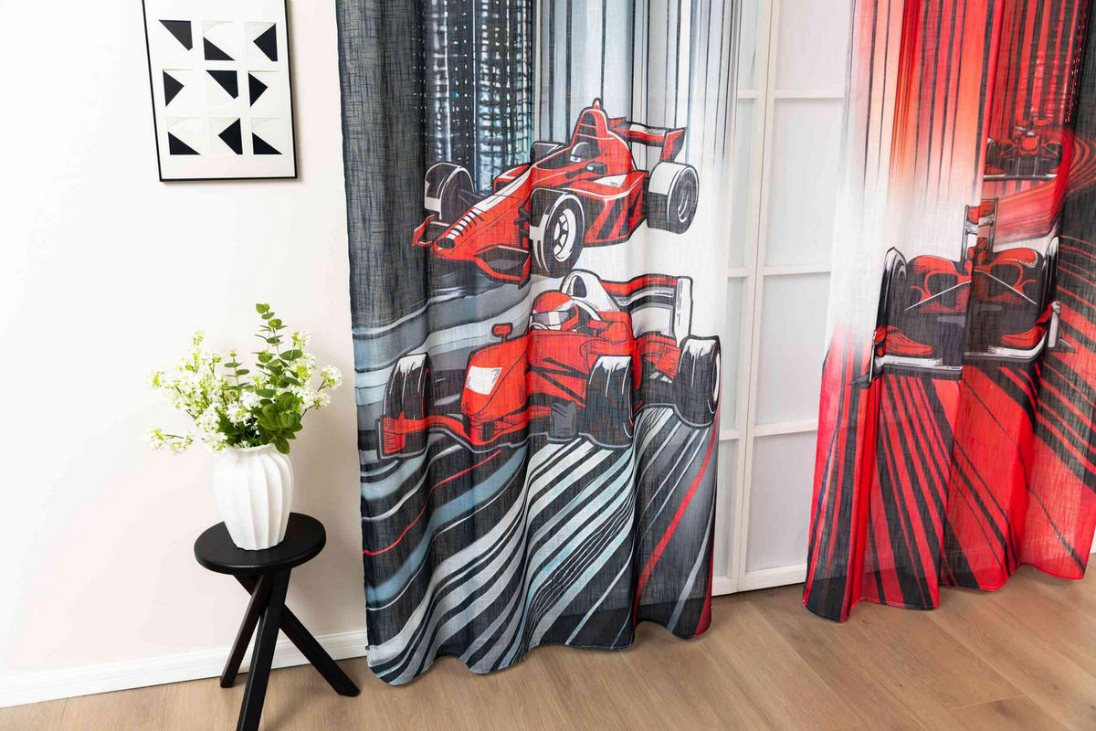VORHANG SEOUL HxB 245x140 cm Schwarz - Schwarz, Textil (140/245cm) - Gardinenbox