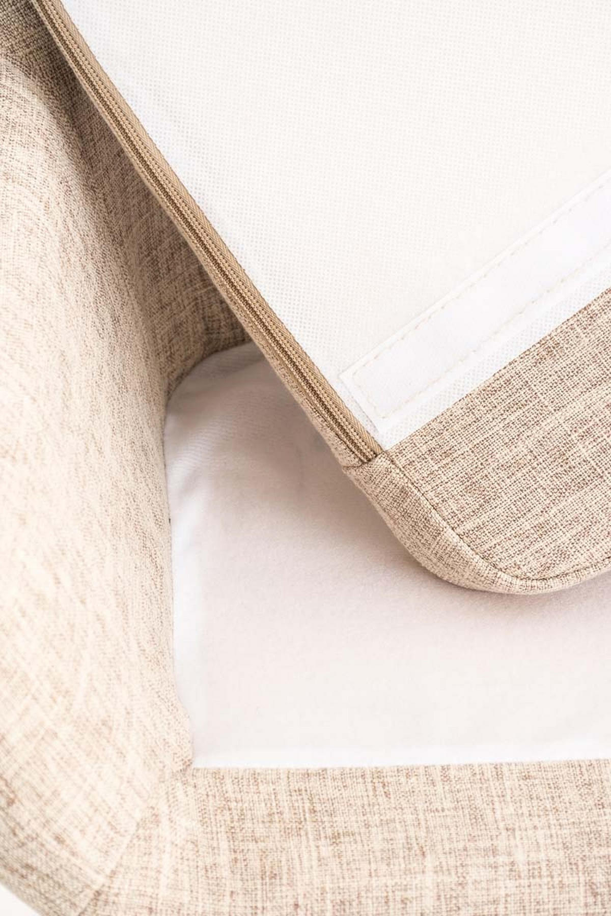 BARHOCKER Grande, 2er Set, Gestell Holz, Stoff Creme - Creme/Braun, Holz/Textil (55/99/46cm) - TPFLiving