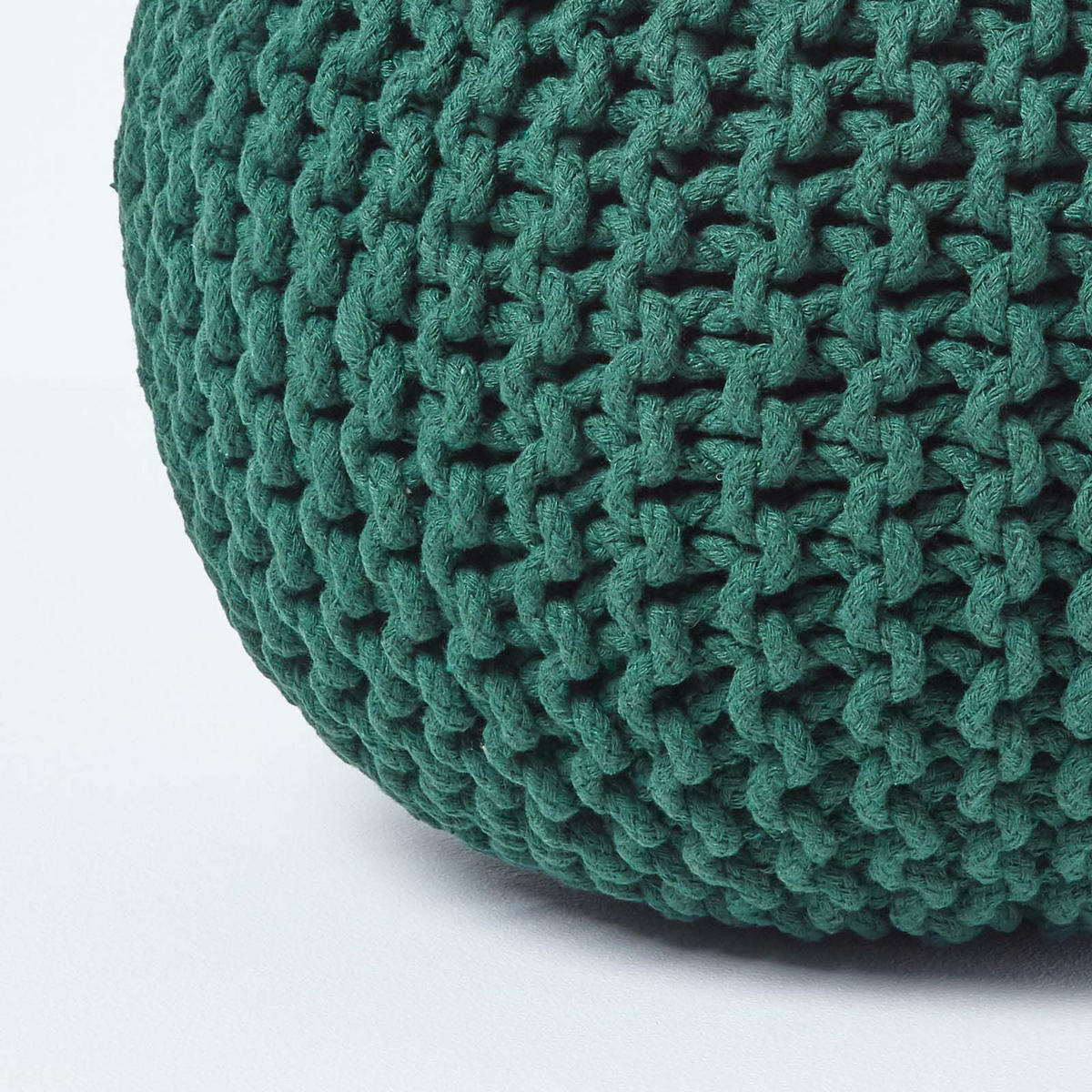 STRICK-POUF tannengrün, 40/40/35 cm - Waldgrün, Textil (40/35/40cm) - Homescapes