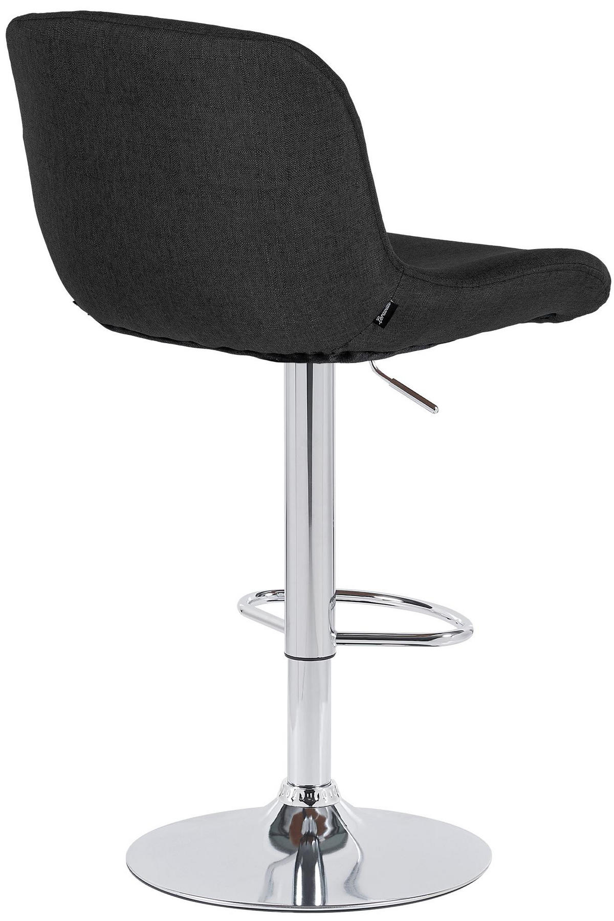 BARHOCKER Stoff schwarz - Chromfarben/Schwarz, Textil/Metall (50/85/50cm) - CLP