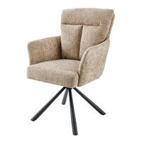 STUHL BIG GEORGE Samt Beige 95 cm - Beige/Schwarz, Textil/Metall (59/93/68cm) - riess-ambiente