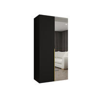 DREHTÜRENSCHRANK 202/100/52 2-türig - Goldfarben/Schwarz, Holz (100/202/52cm) - Abiks Möbel