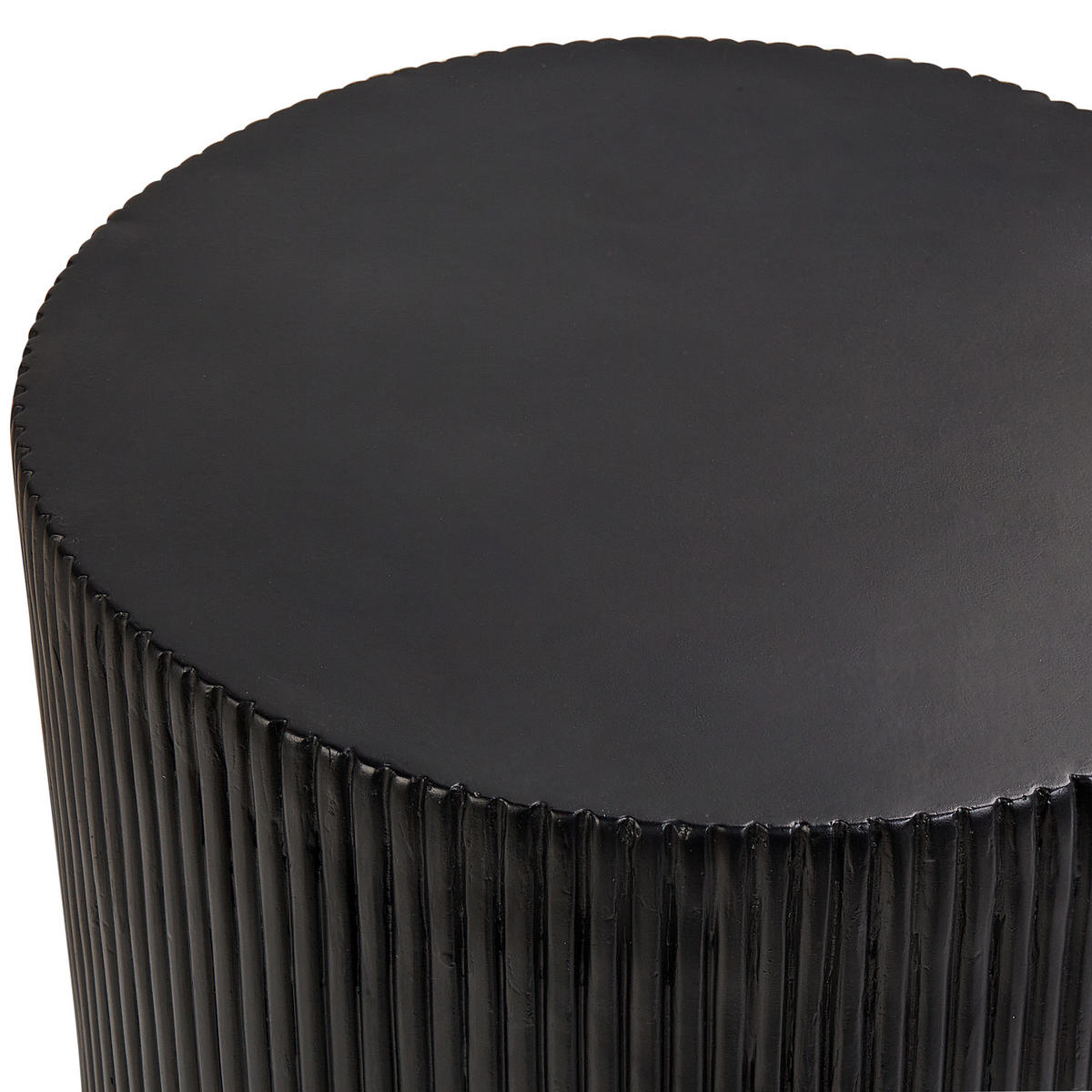 BEISTELLTISCH Beton schwarz rund 35 cm Biccari - Schwarz, Stein (35/35/45cm) - Beliani