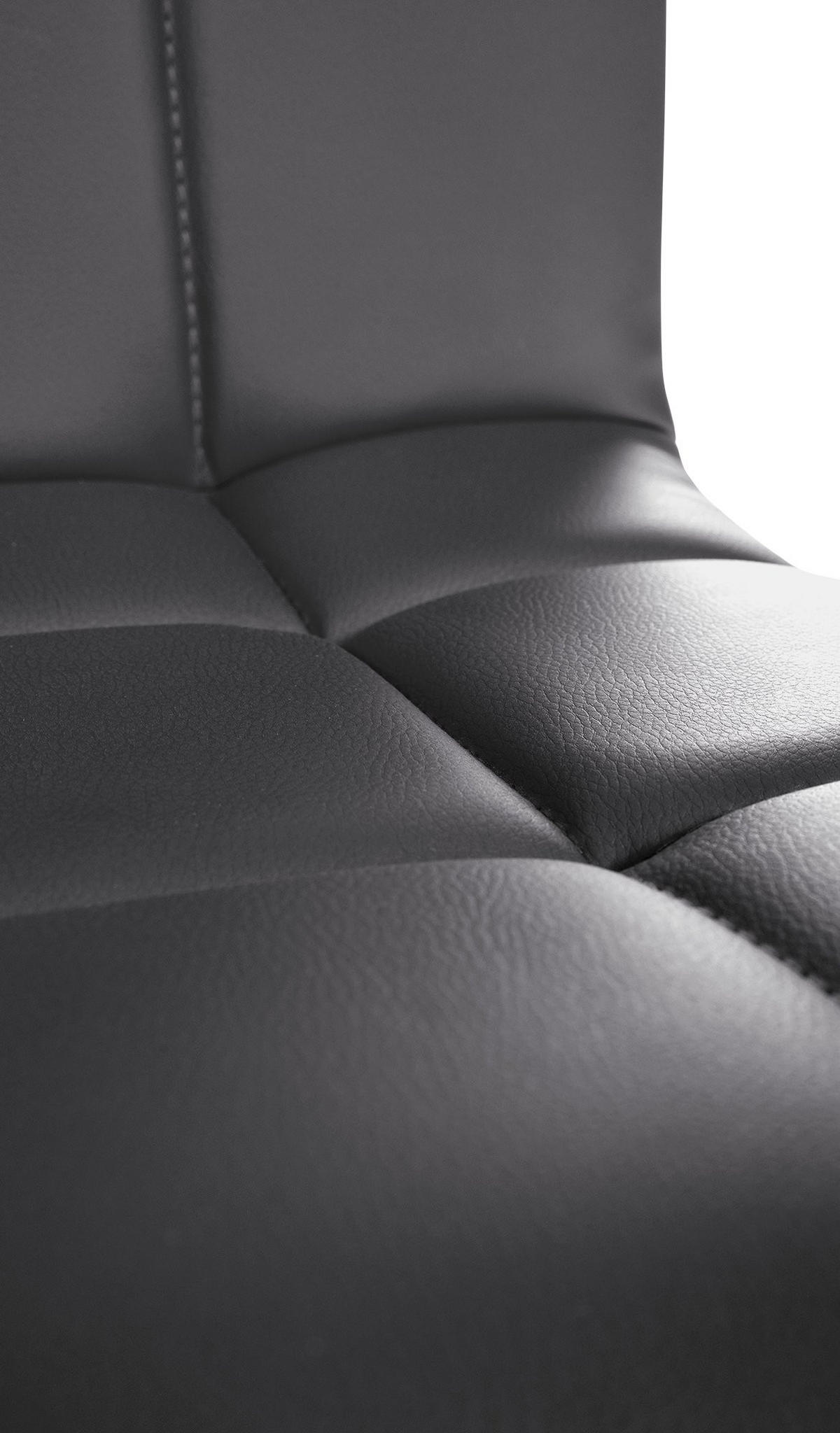 DREHSTUHL Lederlook schwarz - Chromfarben/Schwarz, Textil/Metall (44/74/49cm) - CLP