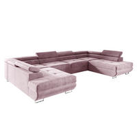 PANORAMASOFA Wilson 5 Sitzplätze Rose - Pink, Holzwerkstoff (335/72/201cm) - Petits-meubles