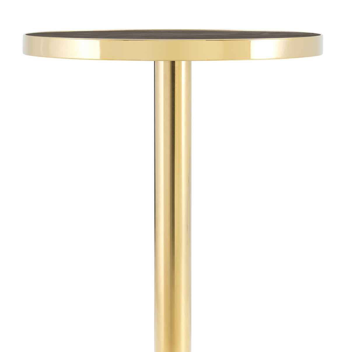 BEISTELLTISCH rund in Grau/Gold mit Marmoroptik und Edelstahlgestell,59.5/59.5/73.5 cm - Grau, Holzwerkstoff (59.5/59.5/73.5cm) - BEAOK