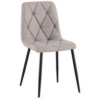 ESSZIMMERSTUHL Stoff Hellgrau - Hellgrau/Schwarz, Textil/Metall (45/85/55cm) - CLP