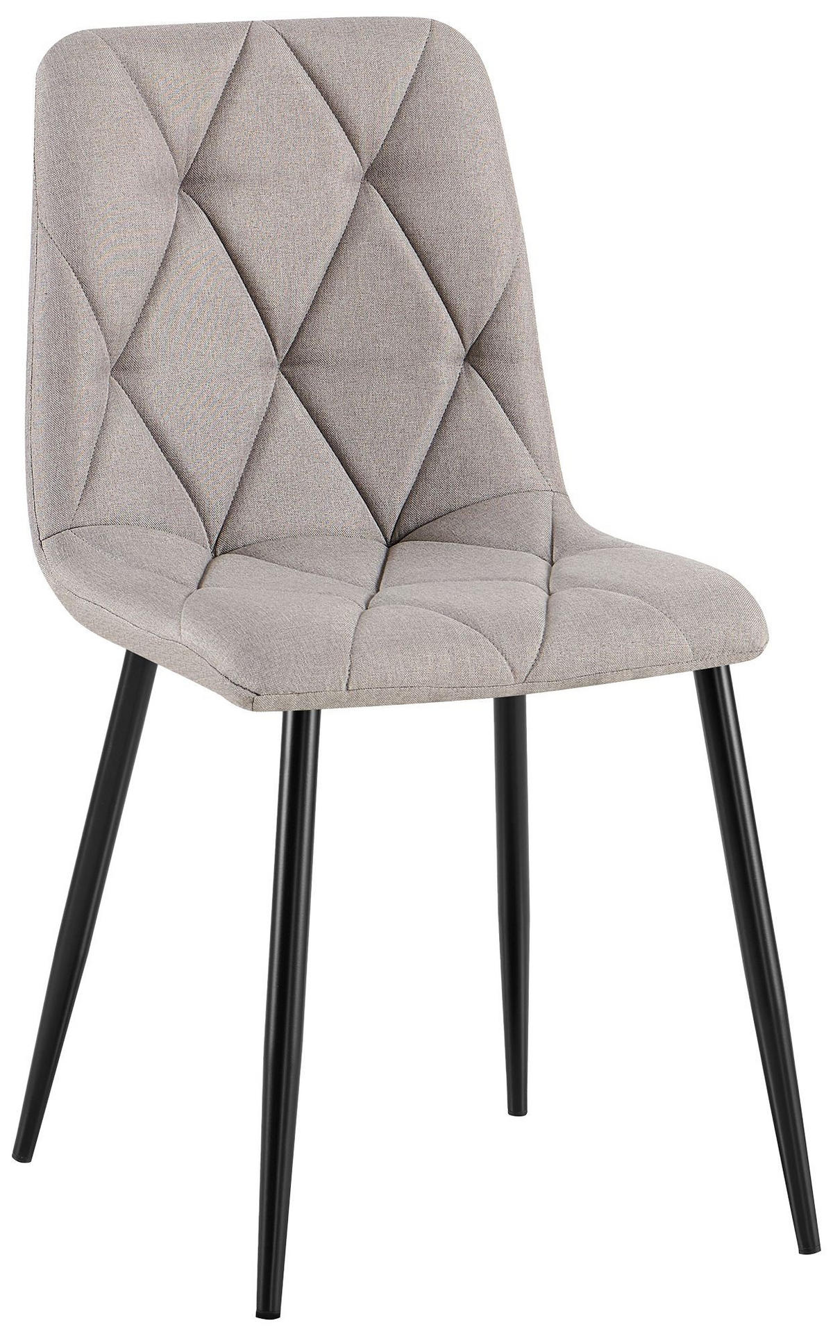 ESSZIMMERSTUHL Stoff Hellgrau - Hellgrau/Schwarz, Textil/Metall (45/85/55cm) - CLP