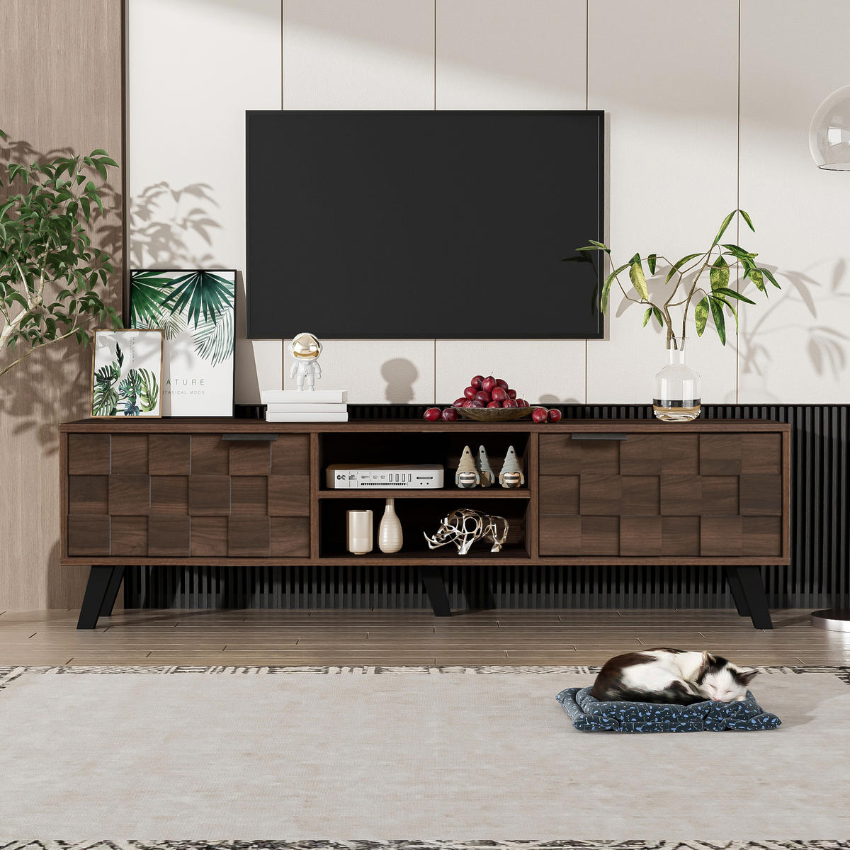TV-SCHRANK Lowboard 160x35x45 cm Holzoptik - Naturfarben, Holzwerkstoff (160.5/45/35.5cm) - Fortuna Lai