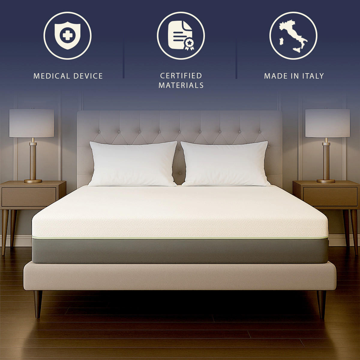 MATRATZE 180x200 | Memory Foam & Federn | H 25 cm - Weiß, Textil (180/200cm) - The White Stone