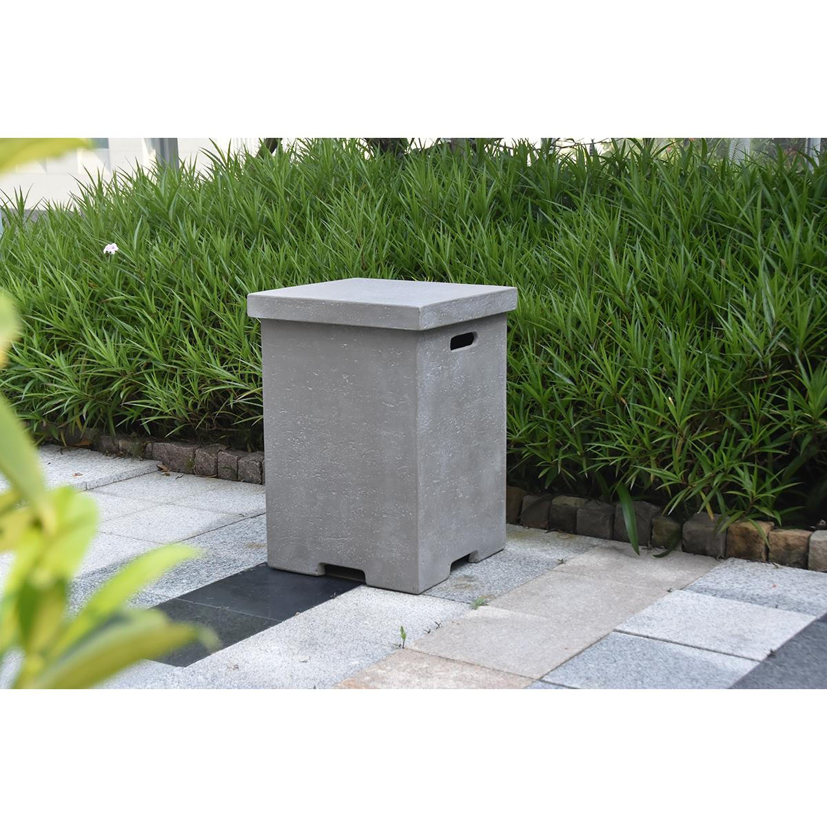 ABDECKUNG für 11 kg Gasflaschen in Beton-Optik eckig - Grau, Stein (51/70/51cm) - Elementi