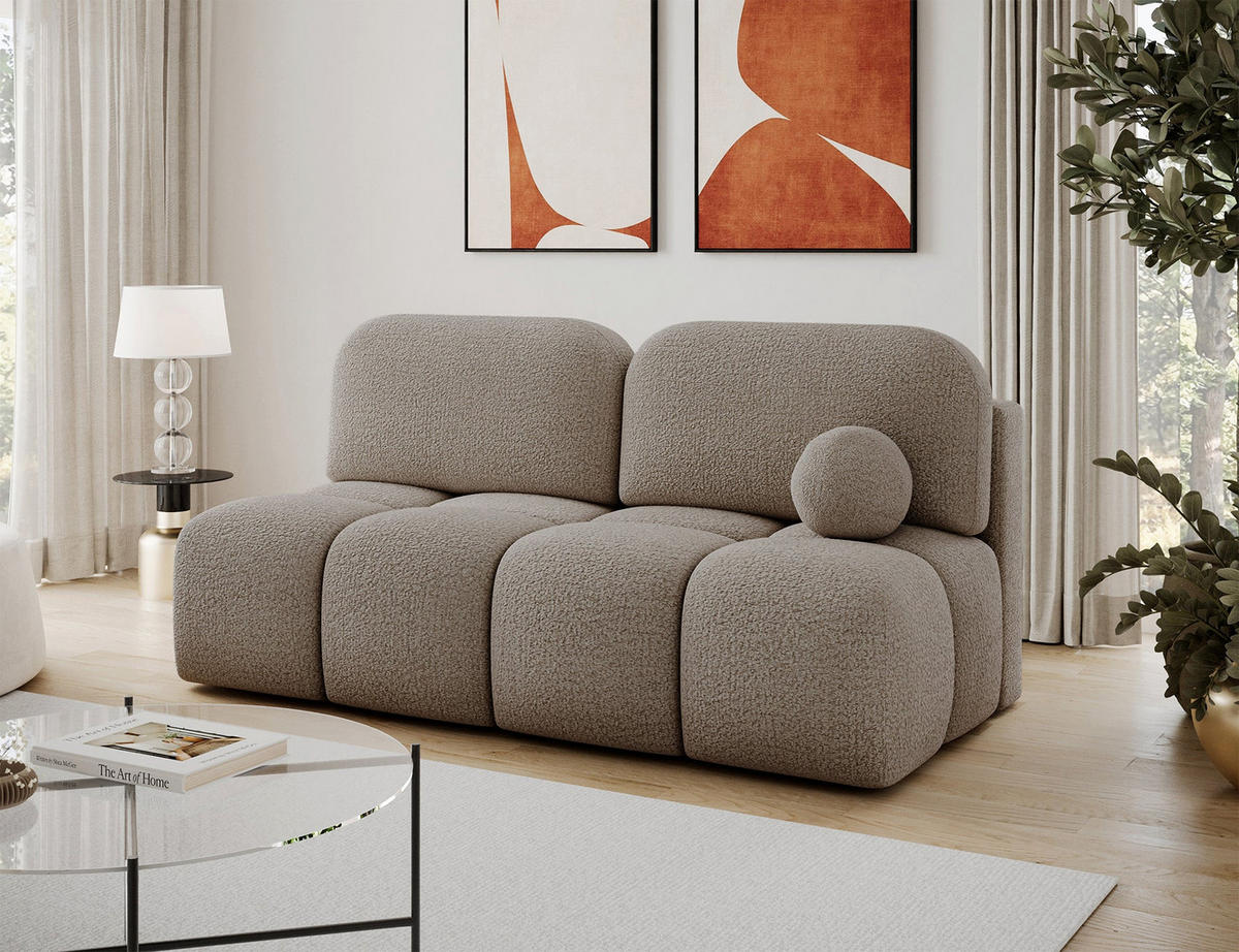 SCHLAFSOFA Nuwia mit Schlaffunktion und Bettkasten – Modernes Designsofa mit Schlafauszug und dekorativer Steppung - Braun, Kunststoff (200/102/100cm) - Wohnideebilder
