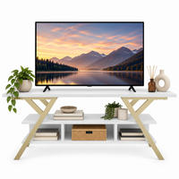 TV Stand Minerva Gold Weiß - Goldfarben/Weiß, Holzwerkstoff (120/55/35cm) - Decorotika