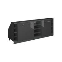 ŠATNÍKOVÁ ZOSTAVA PRE ŠIKMÉ STRECHY Rion Antracit vysoký lesk 210 cm Súprava 5 korpusov skrine hĺbka 60 cm - antracitová/čierna s vysokým leskom, kompozitné drevo (210/83.8/60cm) - Vicco