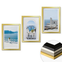 WANDBILDER 3er Set - 20x30 cm Goldrahmen - Gebäude am Weißen Meer, Griechenland - Goldfarben, Kunststoff (20/30cm) - ArtPrintCave