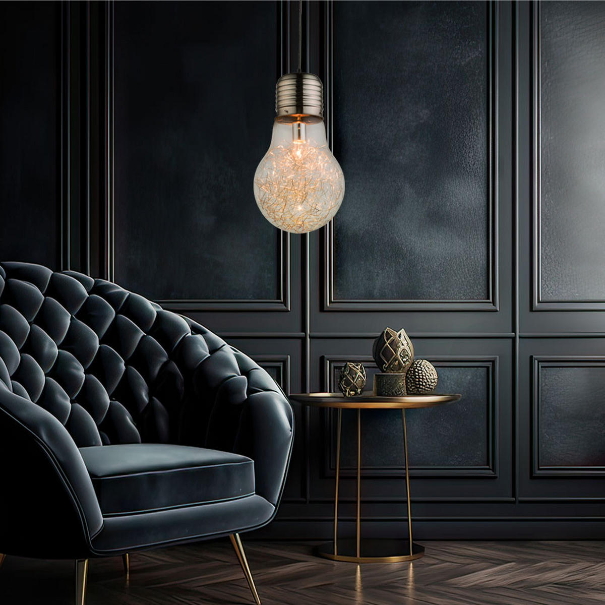 HÄNGELEUCHTE LEVIN Glas Silber - Silberfarben, Glas (27.5/27.5/135cm) - Globo Lighting