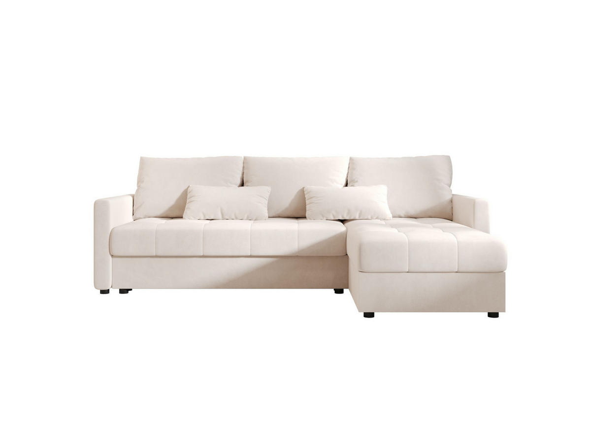 ECKSOFA MOS L BIS Itaka 16 Rechts mit Schlaffunktion - Beige, Textil (220/143cm) - Bedante