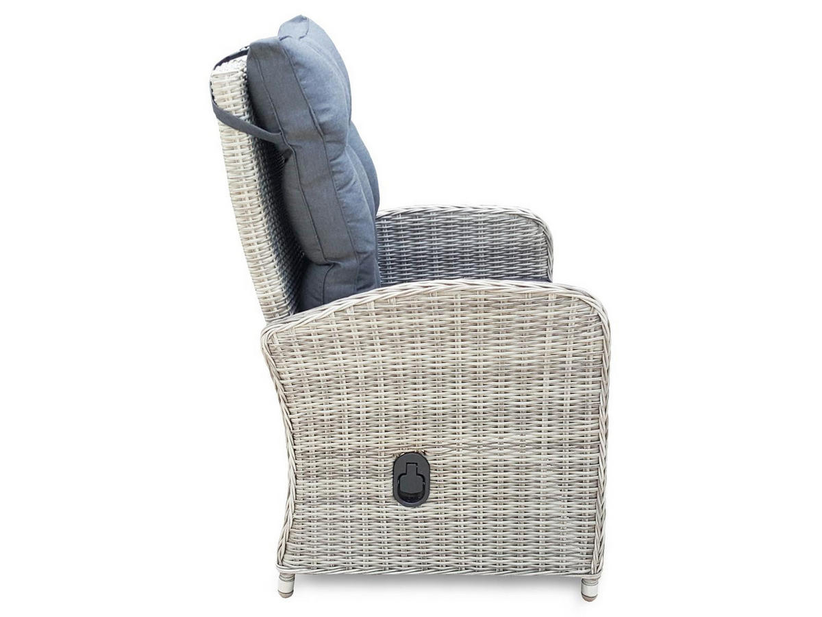 GARTEN SITZGRUPPE Monte Carlo Grau Polyrattan für 4 Personen - Grau, Kunststoff - bellavista - Home & Garden