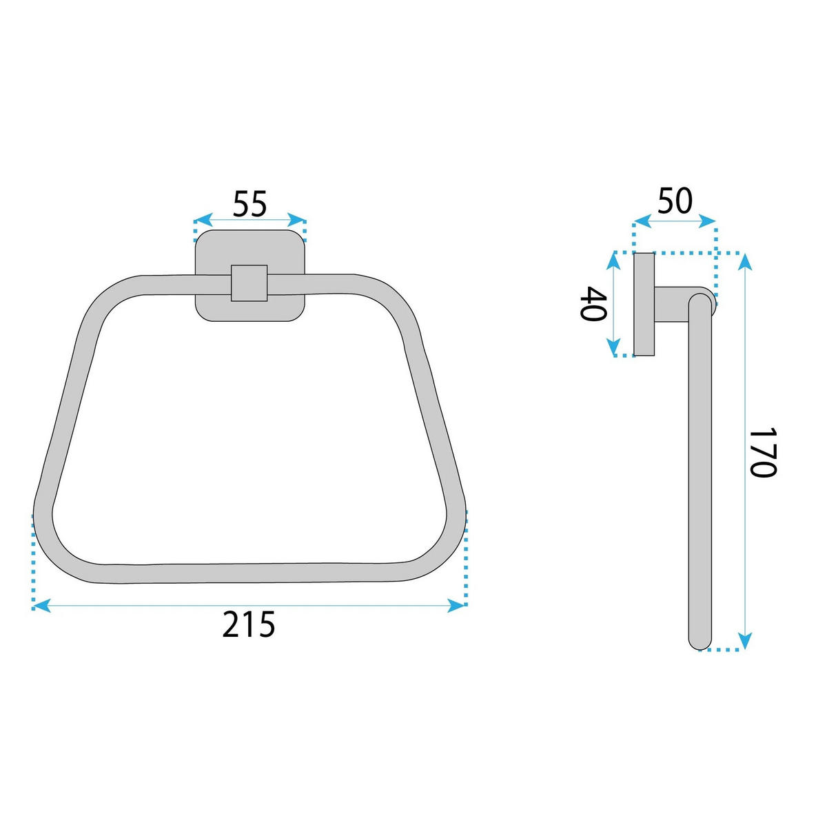 HANDTUCHHALTER Rea 5910 Nico Brush Nickel - Nickelfarben, Metall (5/17/21.5cm) - REA