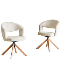 ARMLEHNSTUHL-SET DE-36635 2 Stück mit Massivholzbeinen Creme - Creme, Holz (47.5/81.5/47cm) - ComfortXL