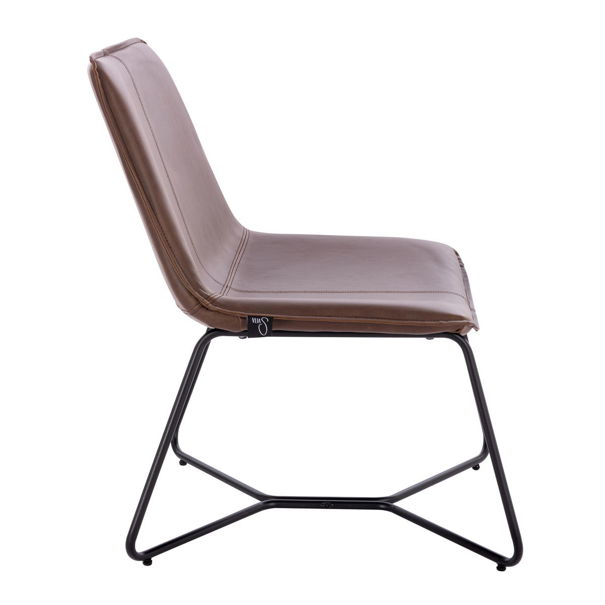 LOUNGESESSEL RON Kunstleder Braun - Schwarz/Braun, Textil/Metall (66/82/64cm) - SVITA