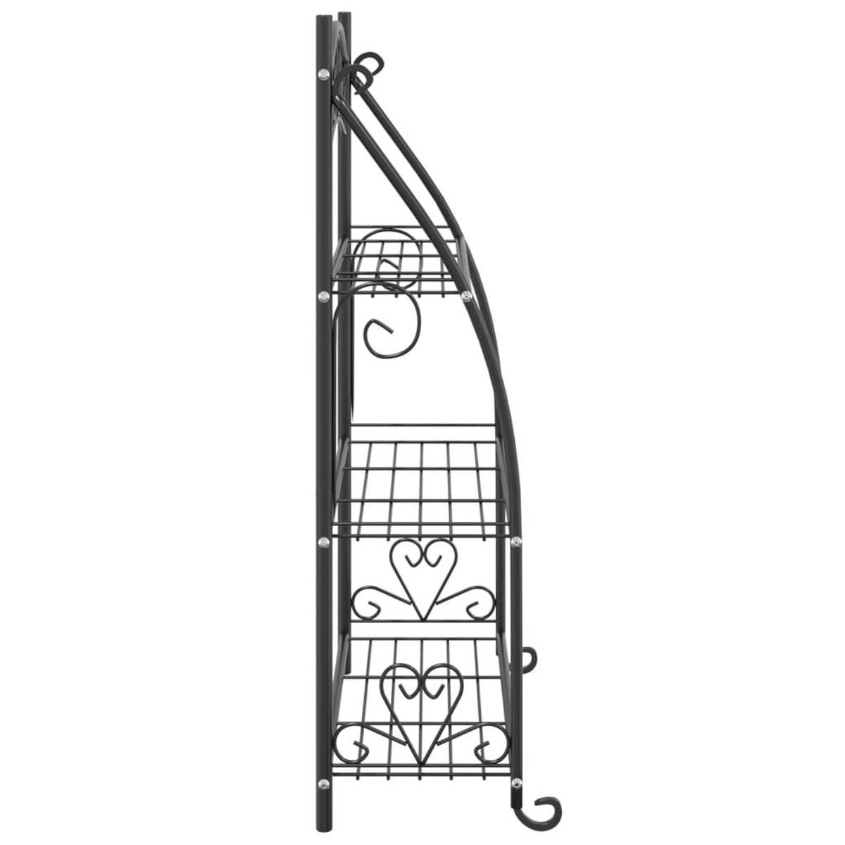 BLUMENREGAL Schwarz 56/30/96 Cm Stahl - Schwarz, Metall (56/96/30cm) - vidaXL