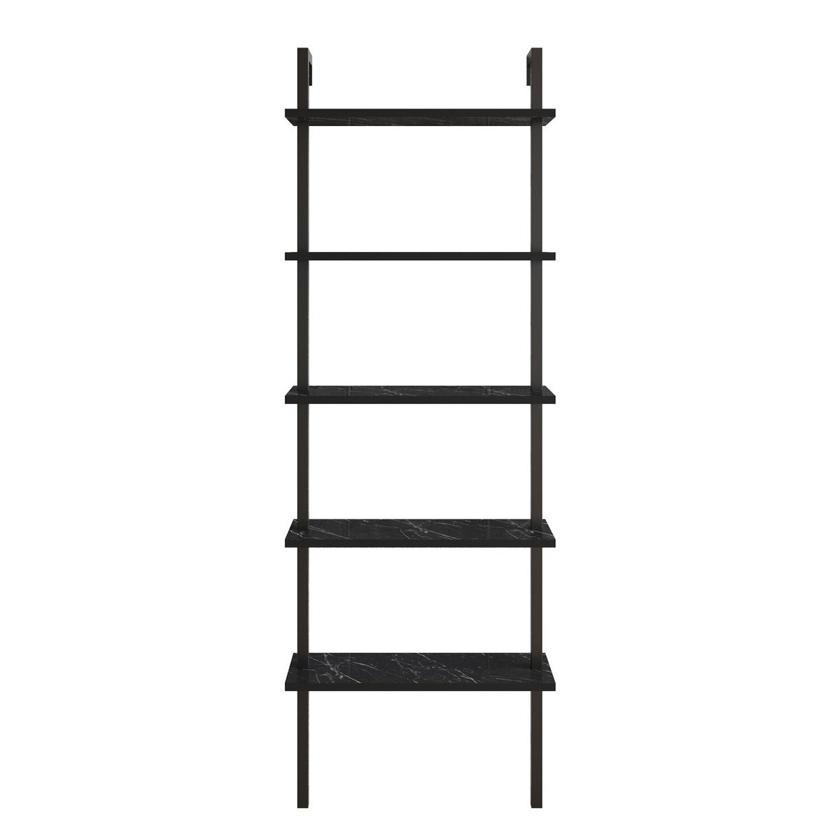 BÜCHERREGAL Piante Schwarz Marmor - Schwarz, Holzwerkstoff (22/174/60cm) - Decorotika