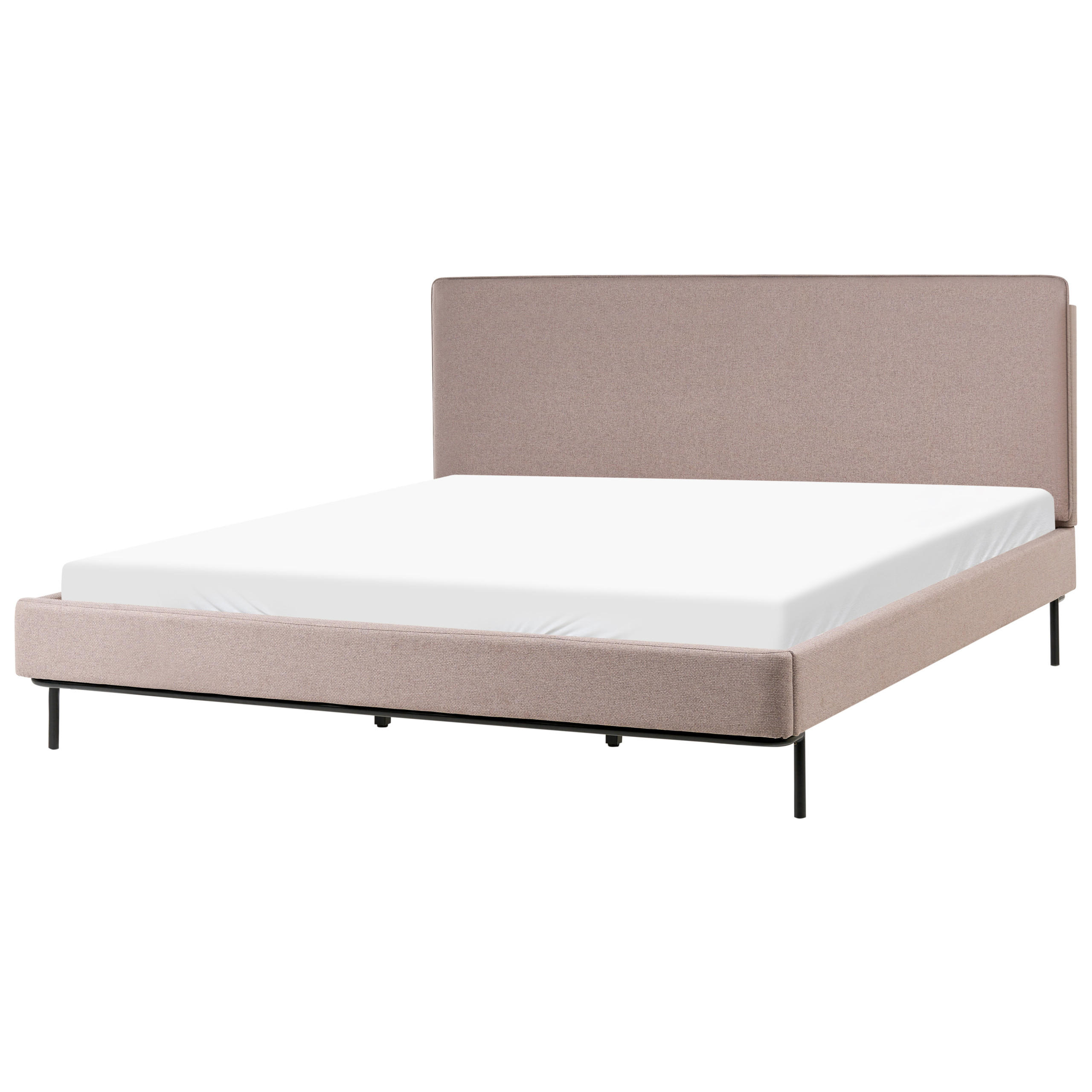 Beliani POSTEL s roštem 180/200 cm Látka Taupe Corio