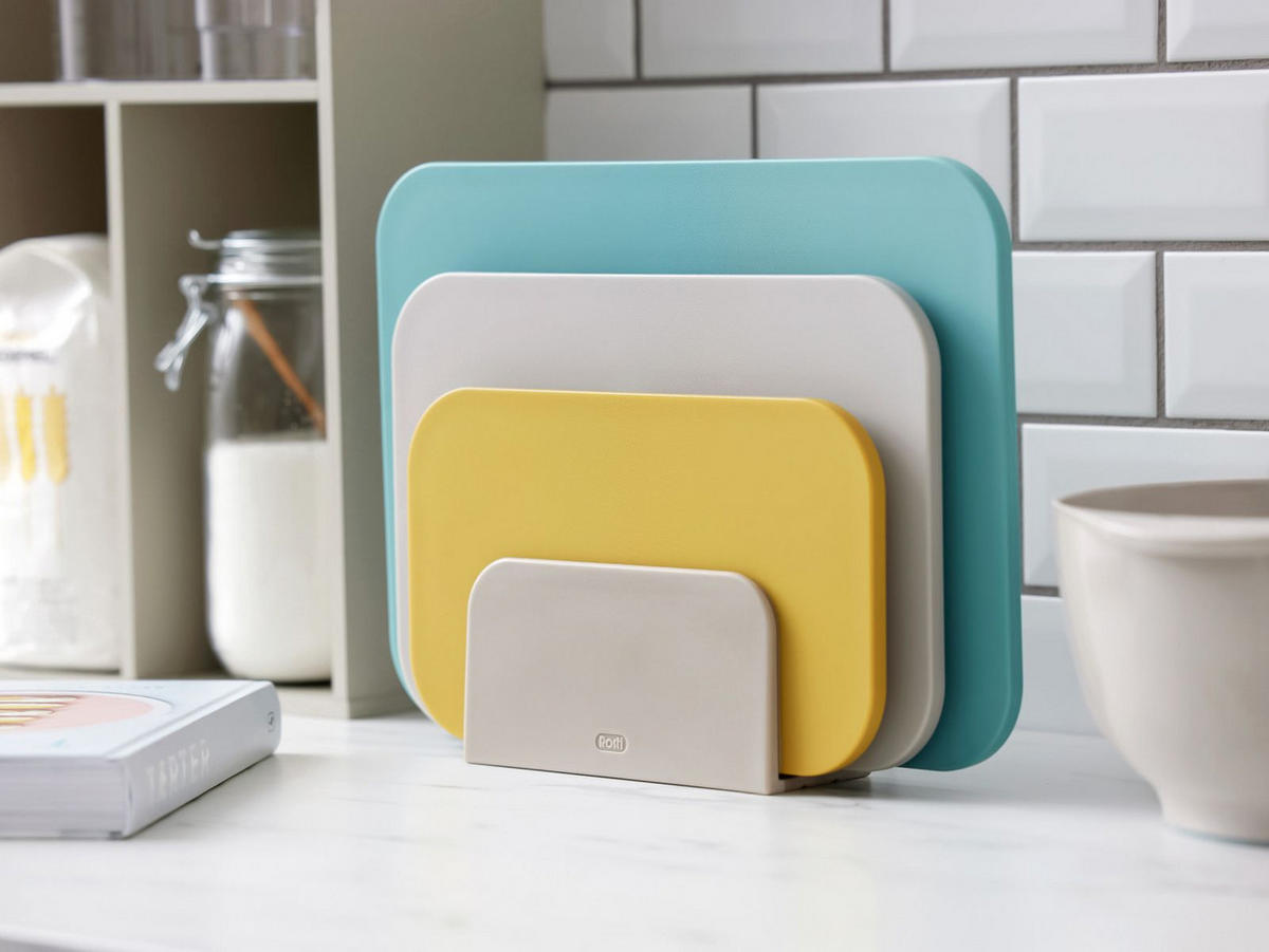 SCHNEIDEBRETTER-SET Choptima ocean - Türkis/Multicolor, Kunststoff (35/26cm) - Rosti