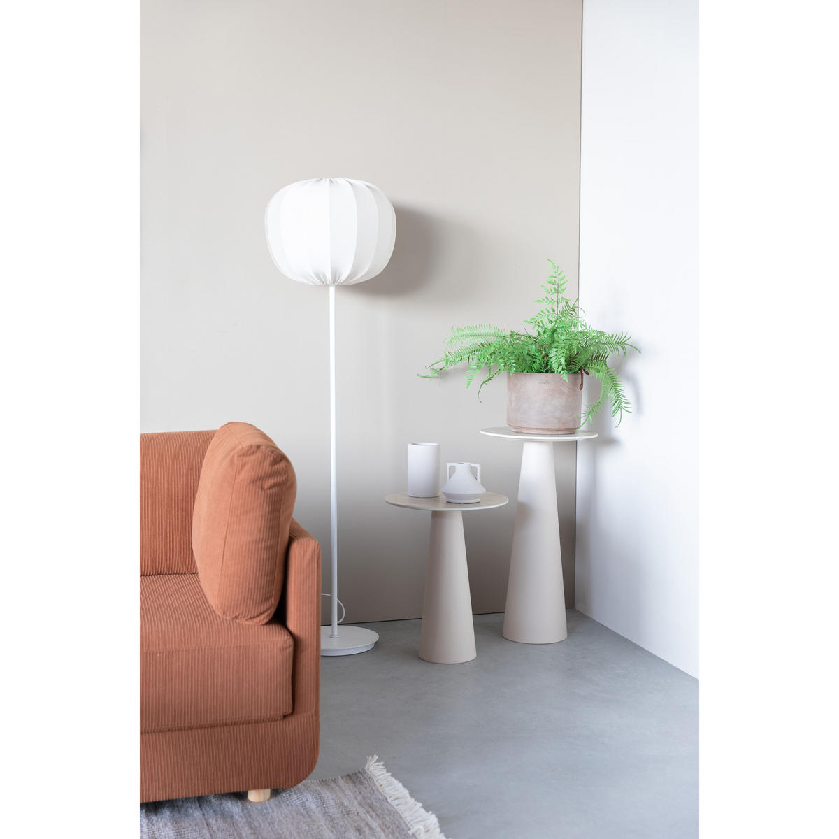 BEISTELLTISCH Joya Hoch 40x40 cm -Optik Beige - Beige, Metall (40/40/70cm) - Housecraft Living
