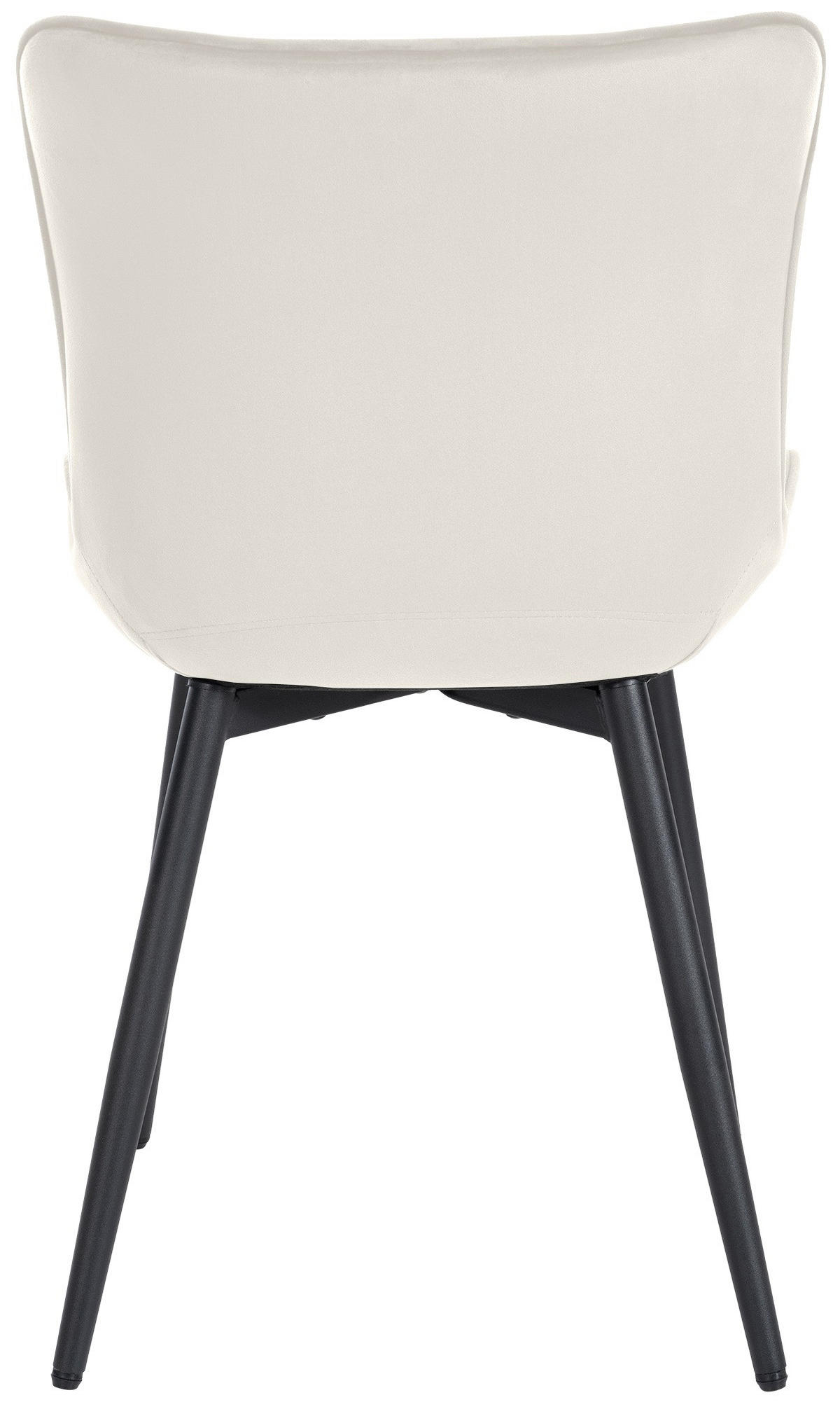 STUHL Samt creme - Creme/Schwarz, Textil/Metall (50/81/61cm) - CLP