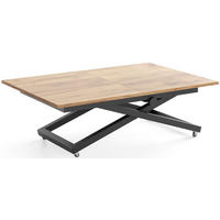 COUCHTISCH Axen höhenverstellbar ausziehbar, Eiche Braun 120-160/80/38-75 cm - Eiche Wotan/Schwarz, Holzwerkstoff/Metall (80/160/75cm) - WFL GROUP
