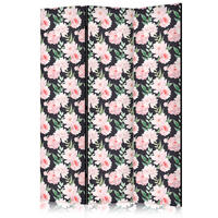PARAVENT Einseitig Bedruckter 3-tlg 135x172 cm Pfingstrosen Blumen - Multicolor, Holz/Textil (135/172/3cm) - Muralo