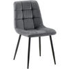 STUHL Samt Dunkelgrau - Dunkelgrau/Schwarz, Textil/Metall (45/84/55cm) - CLP
