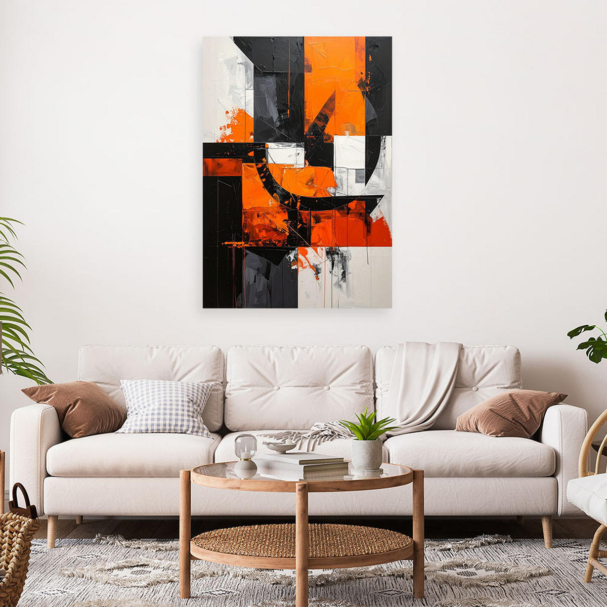 LEINWANDBILD 3D und geometrisch 60x90cm - Orange, Textil (60/90cm) - Feeby