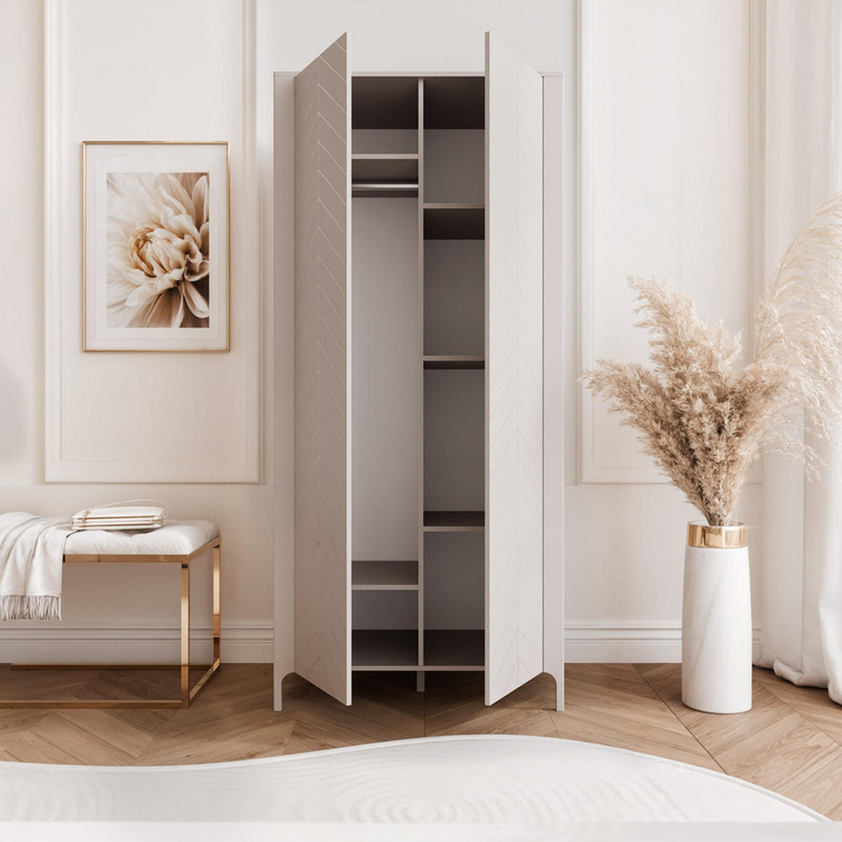DREHTÜRENSCHRANK LORIEN 2-türig 90/40/197 cm Kaschmir - Kaschmir, Holzwerkstoff/Metall (90/197/40.6cm) - Idohome