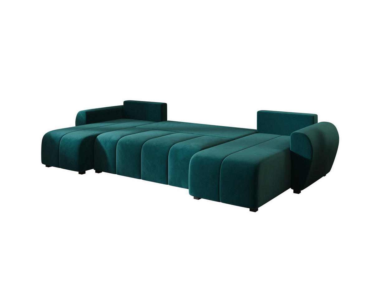 WOHNLANDSCHAFT MOLISA U Itaka 39 mit Schlaffunktion - Türkis, Textil (303/82/208cm) - Bedante