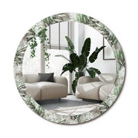 SPIEGEL Rund Ø 90 cm mit Aufdruck - Multicolor, Glas (90/90/0.4cm) - Wallfluent